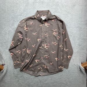 Wrangler Shirt Mens XL Brown Geese Print Rugged‎ Wear Long Sleeve Outdoors